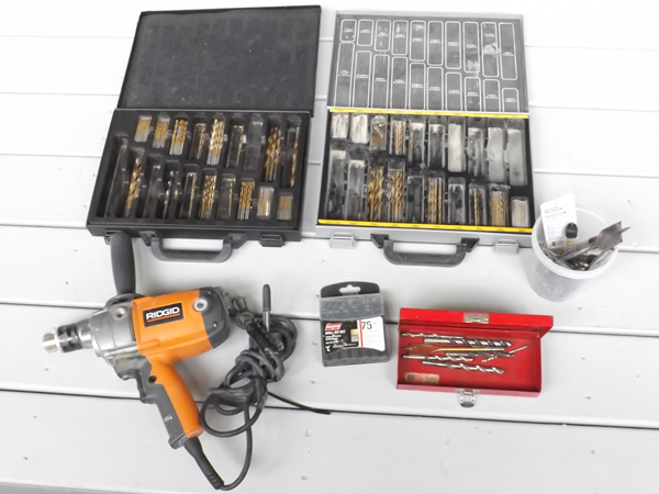 lot 33 image: Ridgid R71211 Spade Handle DrillMud Mixer & Drill Bits