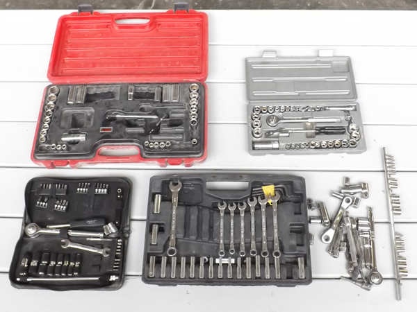 lot 37 image: Large Lot of Socket & Wrench Sets Husky, Craftsman, Stanley etc.