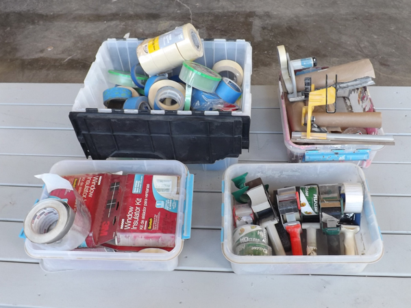 lot 58 image: Large Lot of Tape & Paper Rolls, Dispensers etc.