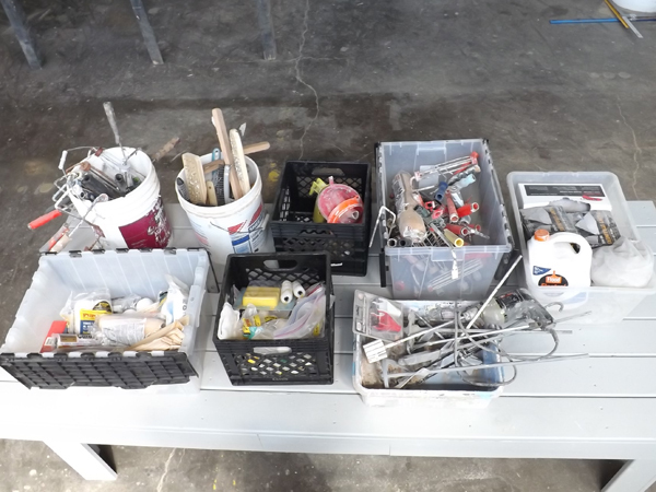 lot 63 image: Massive Lot, 8 Totes Full of Paint Rollers, Supplies, Brushes etc.
