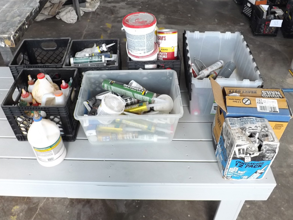 lot 65 image: Huge Lot of Caulk, Liquid Nails, Putty, Adhesives, Glue etc.