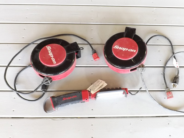 lot 74 image: 2 Snap-On Retractable Extension Cord Rolls wLight