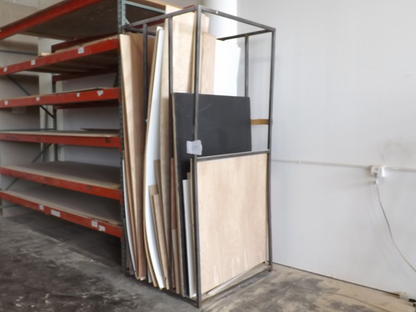 lot 109 image: Steel Sheeted Materials Rack with Sheeted Materials