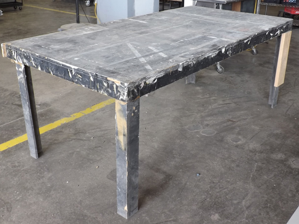 lot 112 image: 8 Wood Framed Heavy Duty Work Table
