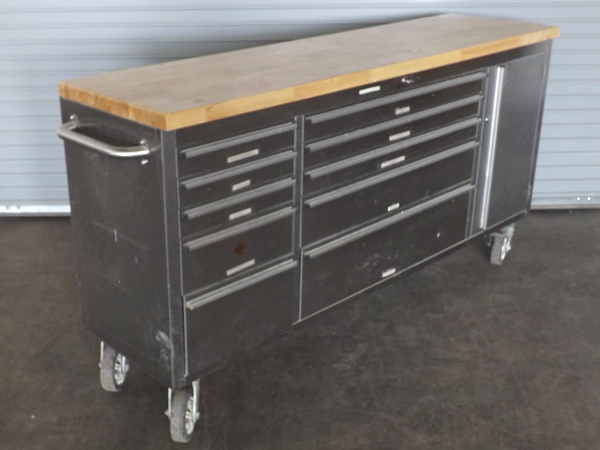 lot 116 image: 6 Heavy Duty Stainless Steel WorkTool Shop Cart