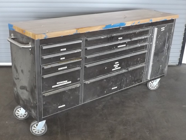 lot 117 image: 6 Heavy Duty Stainless Steel WorkTool Shop Cart