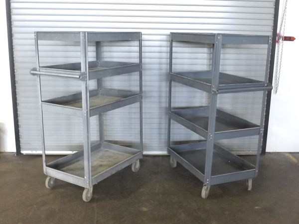 lot 127 image: Pair of Industrial Rolling Edsal Steel Shelf Units