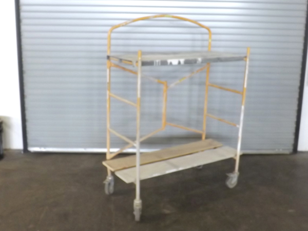 lot 129 image: Heavy Duty Steel Rolling Scaffold Cart
