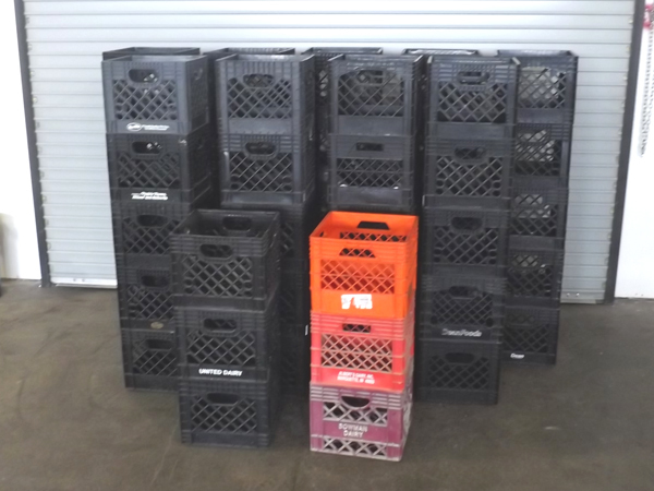 lot 140 image: Massive Lot of 51 Heavy Duty Plastic Storage Totes