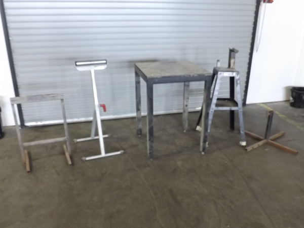 lot 142 image: Lot of Steel Stands, Table, Bench Grinder Stand etc.
