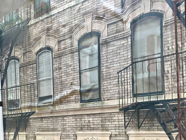 lot 146 image: Large 45 X 16 Canvas Apartment Building TheaterStage Backdrop