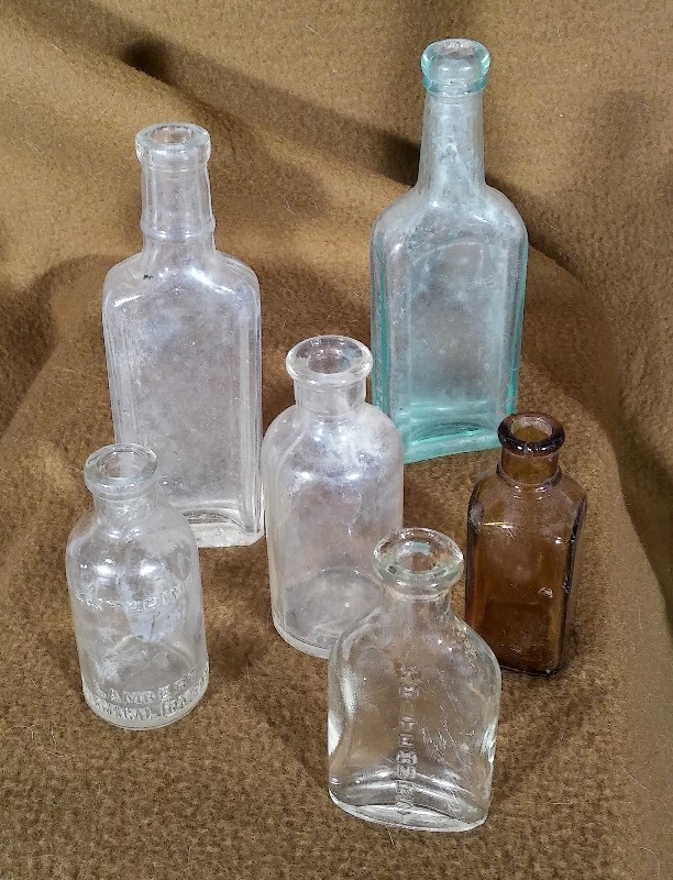Verity of 14 Small Antique Bottles (great display for home or business)