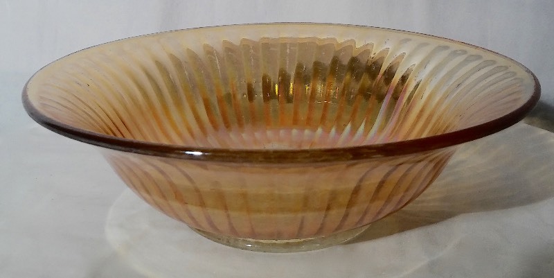 (2) Vintage Iridescent Marigold Carnival Dishes
