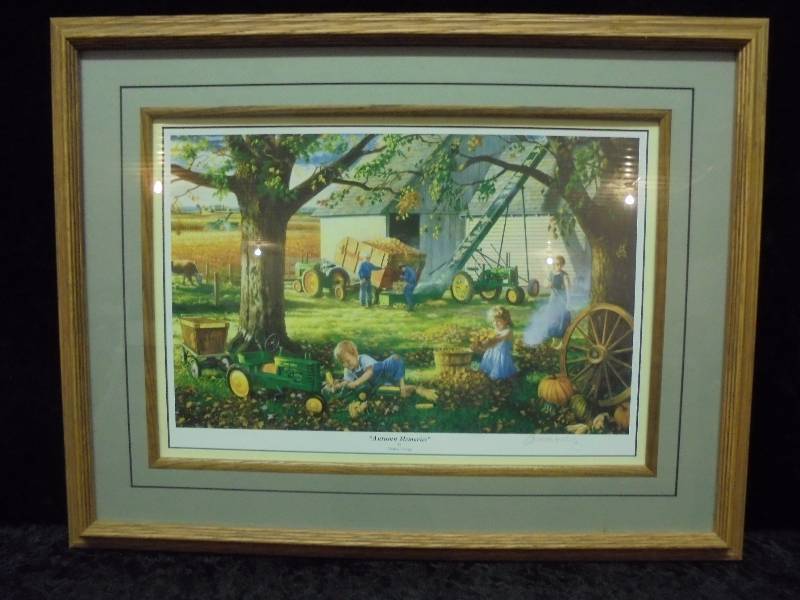 lot 1 image: Autumn Memories John Deere Print, Signed
