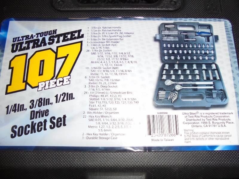 lot 23 image: Ultra Tough Steel Drive Socket Set
