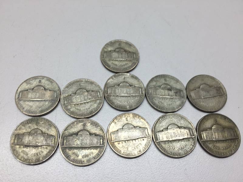 WAR NICKEL SET 1942-1945 (11)