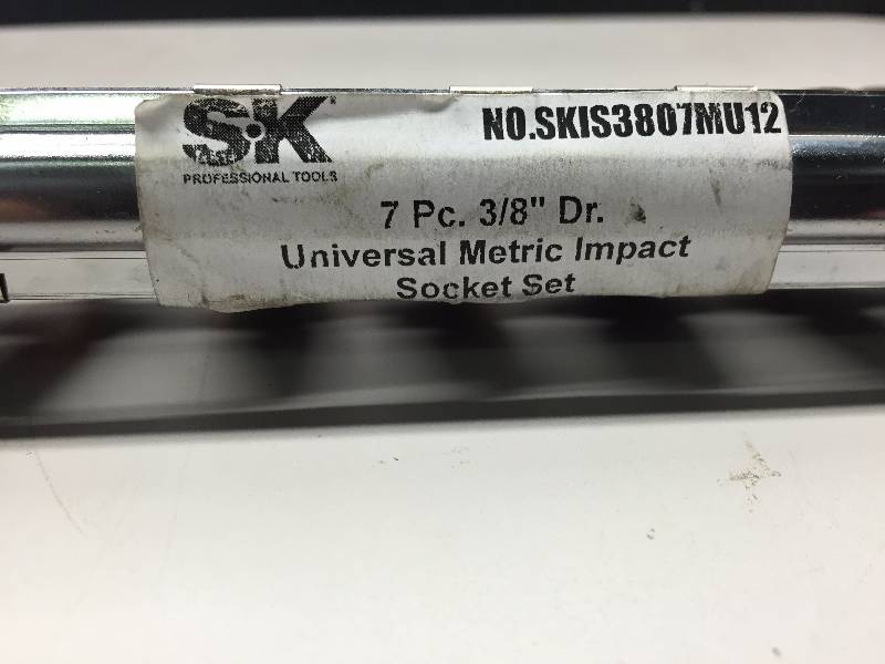 lot 12 image: S-K METRIC 7PC 38 DRIVE UNIVERSAL IMPACT SOCKET SET 10MM-17MM
