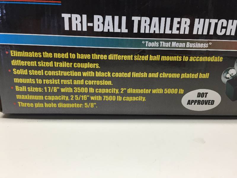 lot 20 image: GRIP TRI-BALL TRAILER HITCH MOUNT 1 78, 2, 2 516