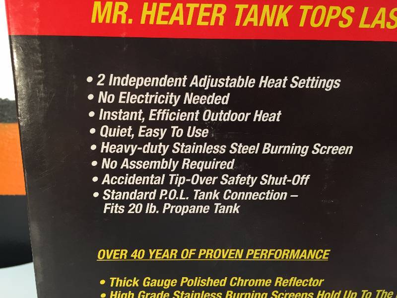 lot 44 image: MR HEATER DOUBLE BURNER PROPANE HEATER 10000-30000 BTU