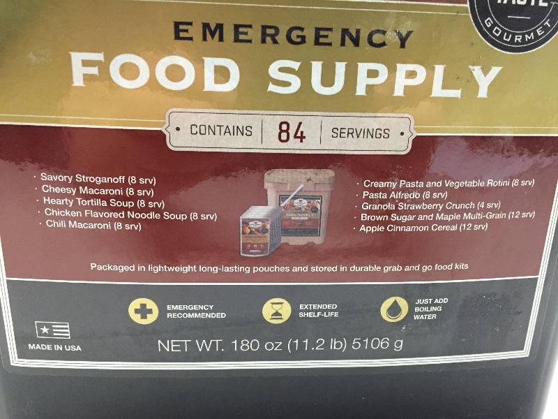 lot 56 image: WISE COMPANY EMERGENCY FOOD SUPPLY, 84 SERVINGS