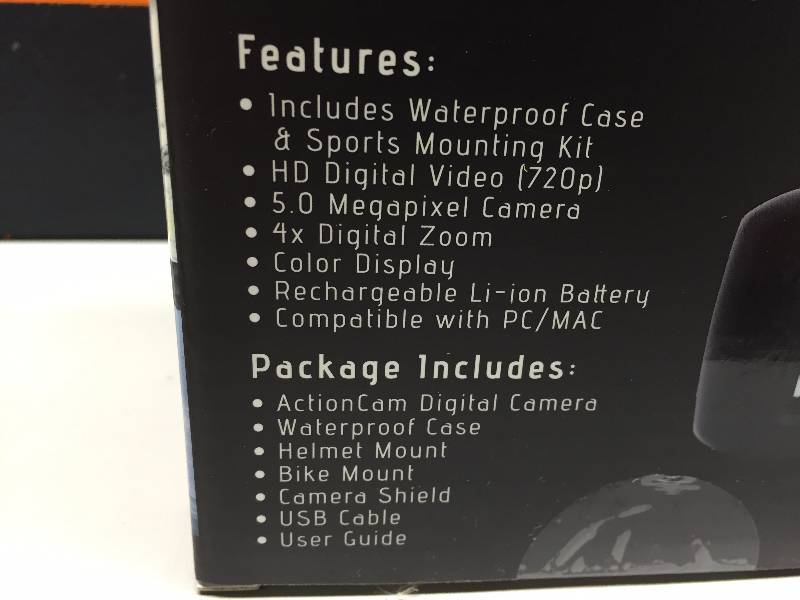 lot 78 image: EMERSON HD ACTION CAM (NEW)