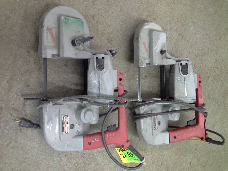 lot 88 image: (2) Milwaukee Portable Bandsaws
