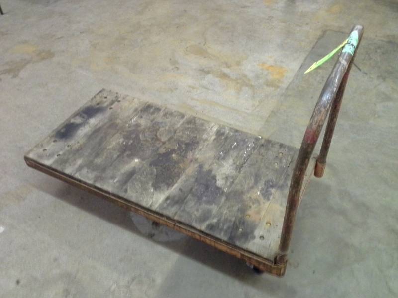 lot 129 image: (1) Wood Top Cart