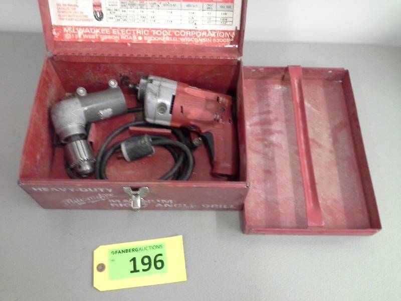 lot 196 image: (1) Milwaukee 12 Angle Drill
