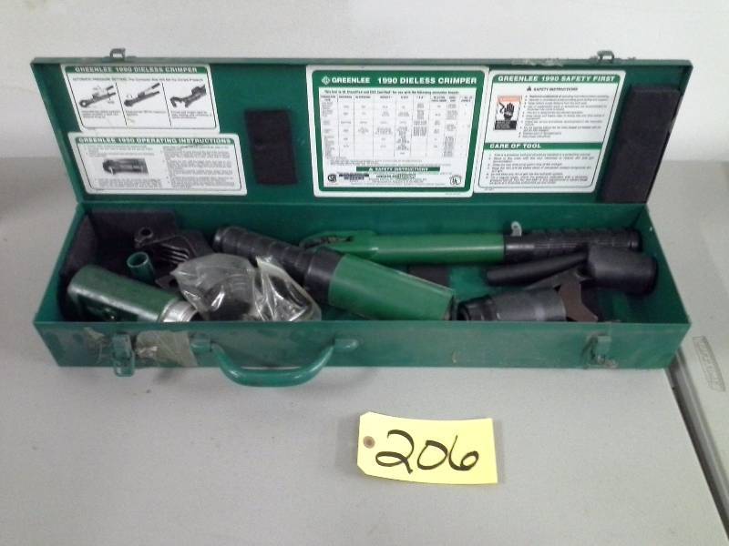 lot 206 image: Greenlee 1990 Dieless Crimper