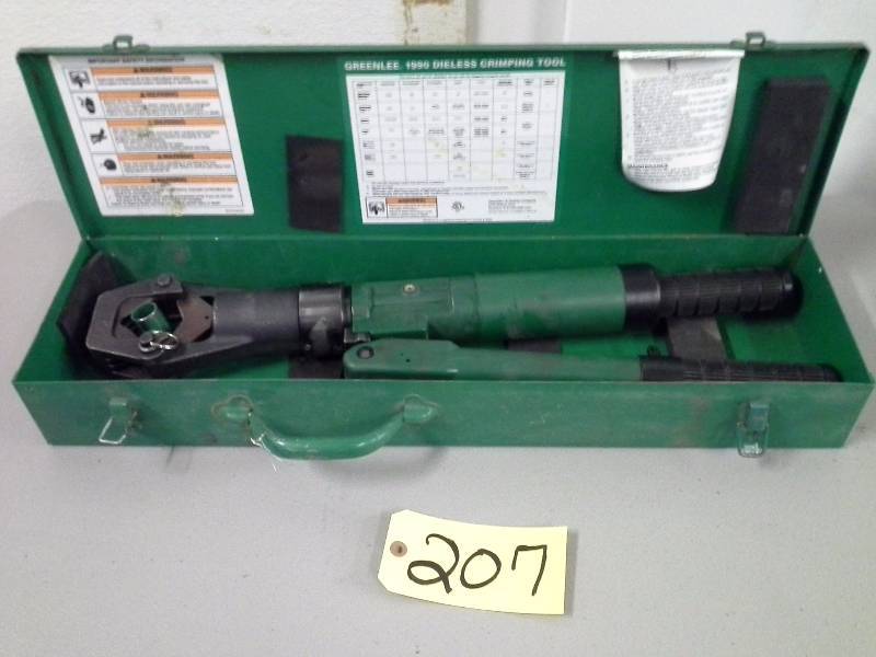 lot 207 image: Greenlee 1990 Dieless Crimper
