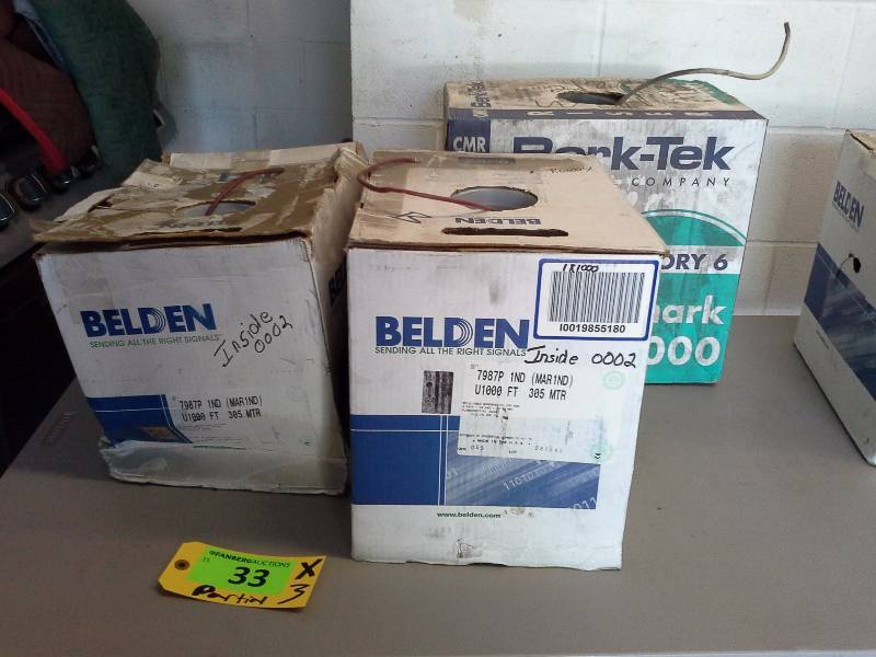 (3) Partial Spools Belden Cat 5e and Cat 6 Cable