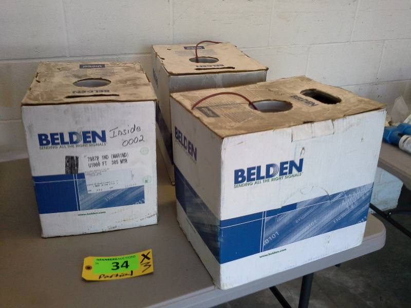 (3) Partial Spools Belden Cat 5e and Cat 6 Cable