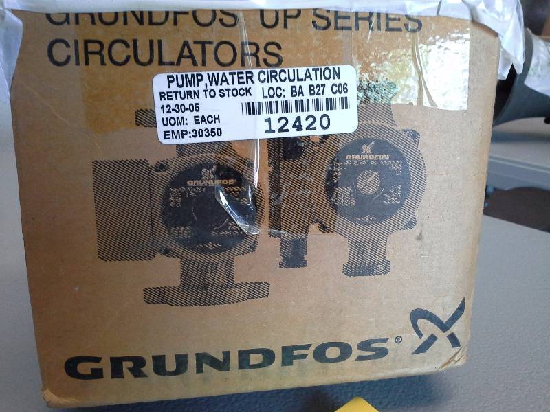 (1) Grundfos Water Circulation Pump