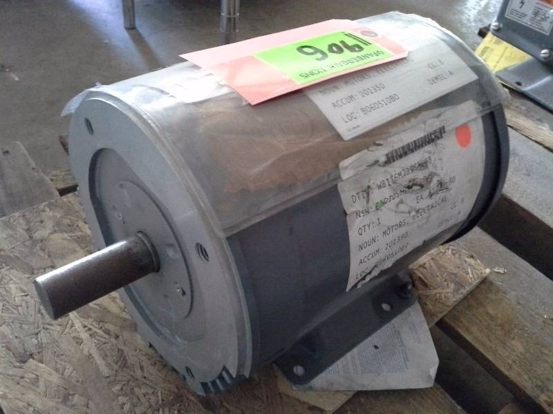 (1) Electric Motor 3 Phase 5 HP