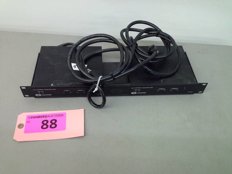lot 88 image: (1) Crestron AC power controller 2 channel - with rack