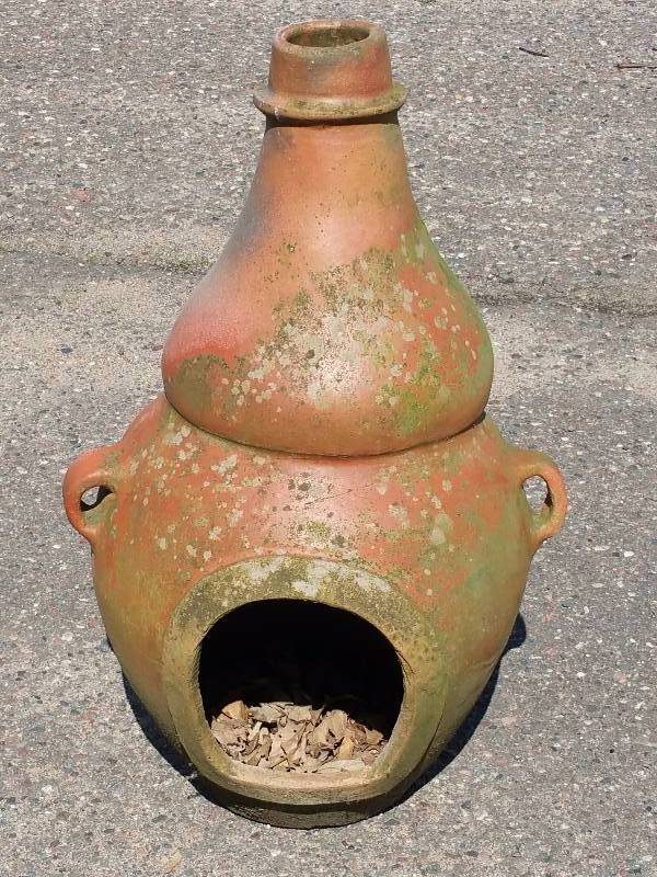 lot 18 image: Outdoor Terra Cotta Chiminea Firepit Fireplace