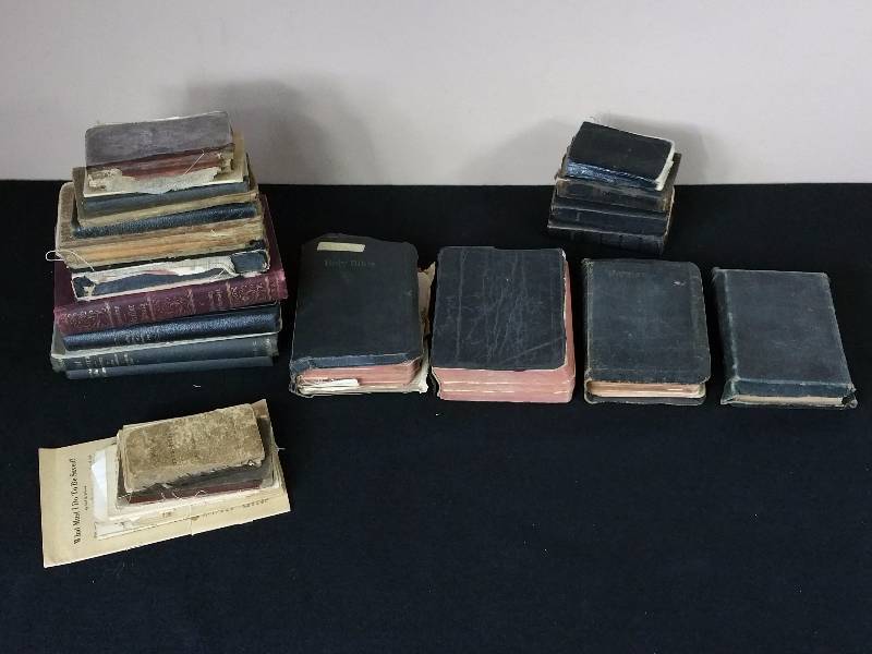 lot 82 image: Collection of Old Bibles, Theological Books, and Hymns