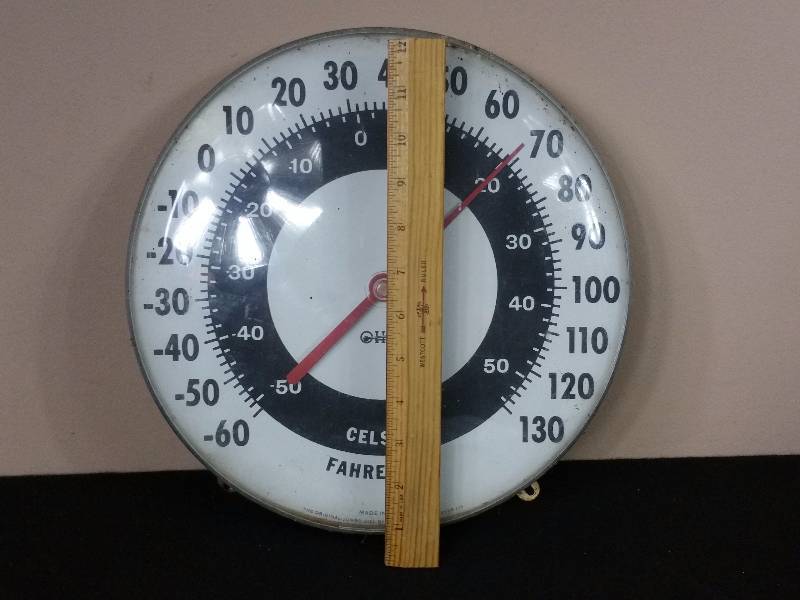 Sold at auction Brass Desk Thermometer Auction Number 3089T Lot