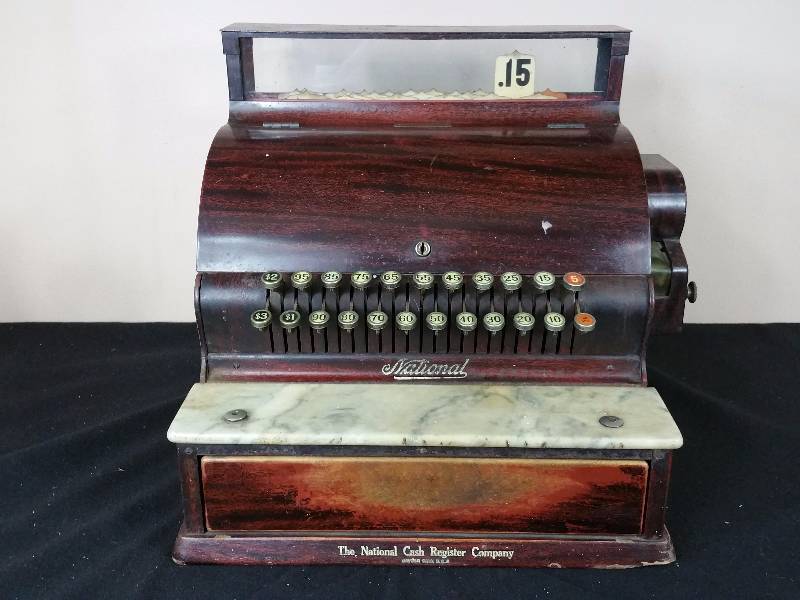 lot 111 image: Antique National Cash Register