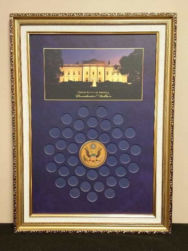 lot 145 image: United States Presidential Dollar Wall Display