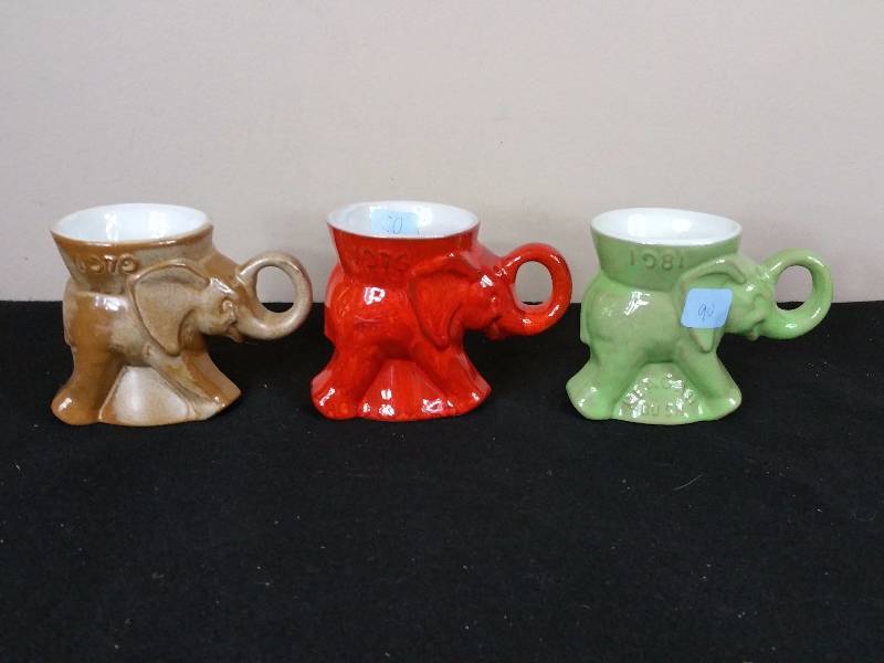 lot 188 image: Frankoma GOP Elephants  Regan  Bush 1981