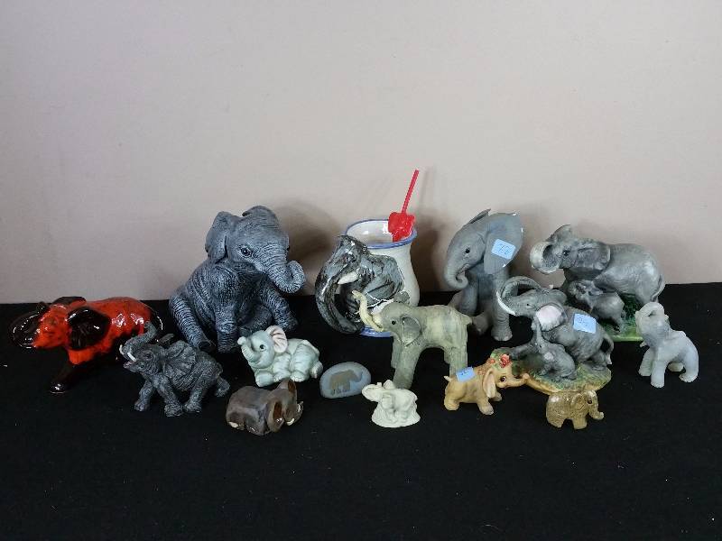 lot 192 image: Large Group of Elephant Collectibles