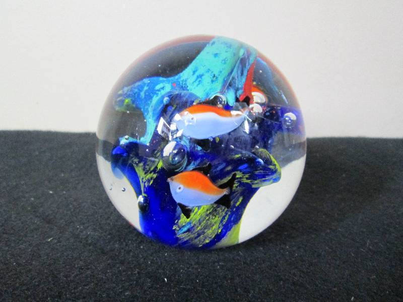 lot 114 image: Glass Paper Weight With Fish