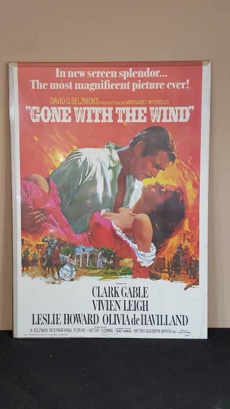 lot 154 image: Vintage 1976 Gone With The Wind Movie Poster