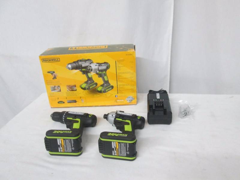 lot 6 image: Rockwell 20V Lithium Ion Drill and Driver Combo Kit