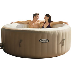 lot 3 image: Intex PureSpa 75 x 28 Round Inflatable Heated Bubble Spa