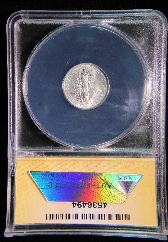 1939-S MERCURY SILVER DIME MS62 ANACS