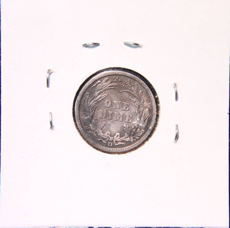 1911-D BARBER SILVER DIME XF