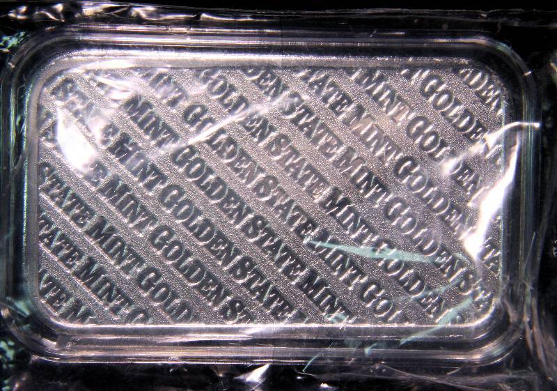 1 TROY OZ. .999 FINE SILVER BAR GOLDEN STATE MINT IN AIRTITE HOLDER