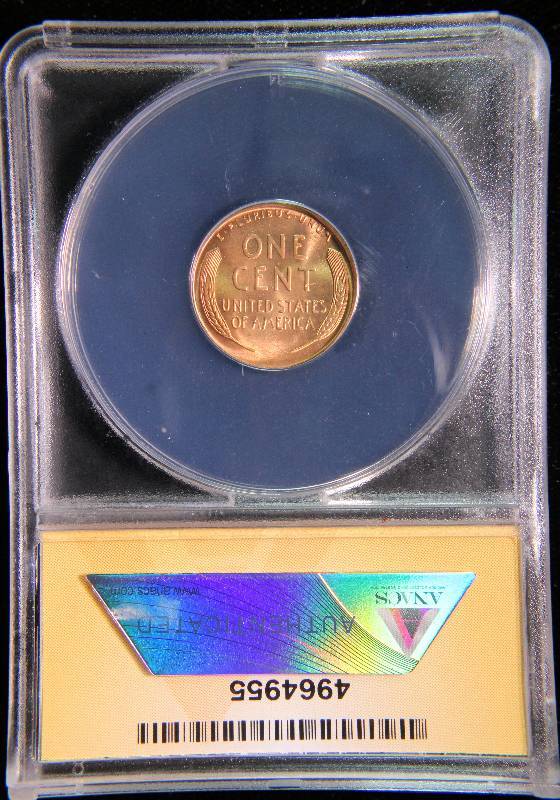 1944 WHEAT CENT MS65 RED ANACS